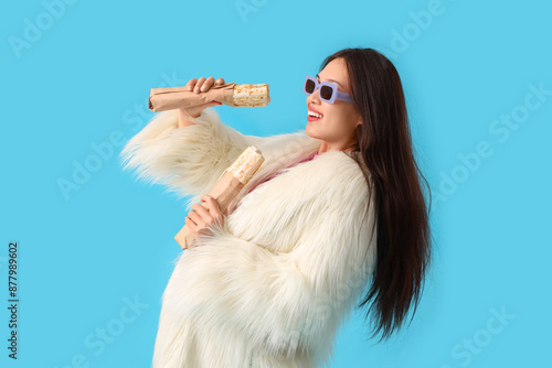 Young asian woman in white ...