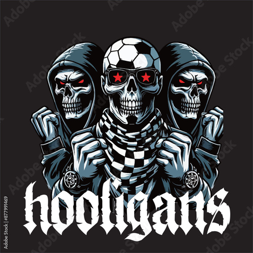 ultras hooligans skull football fans vector hd