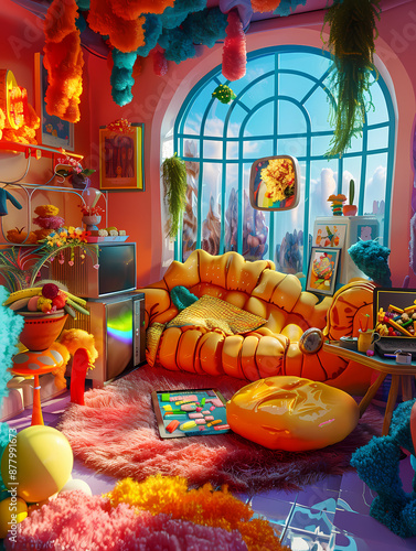 Décoration intérieure colorée pour enfant