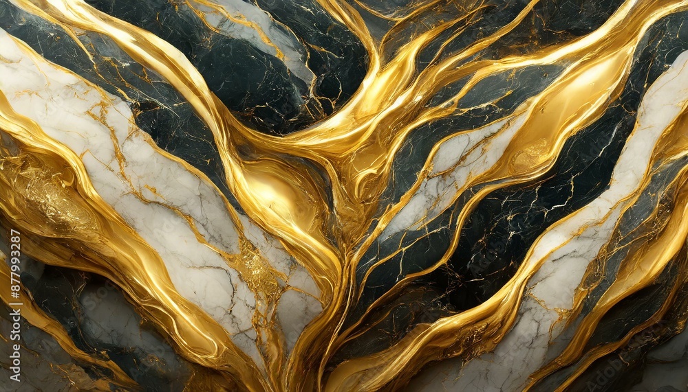 Golden marble pattern. Gold vein background Golden marble pattern. Gold vein background