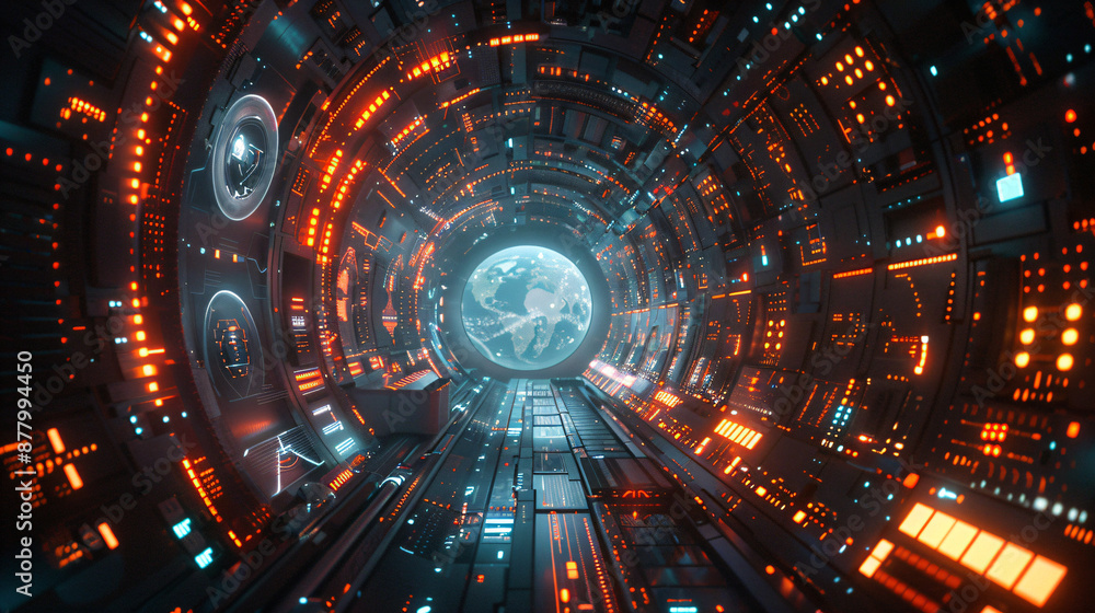 Fototapeta premium Futuristic Digital Art Creation with Holographic Tools