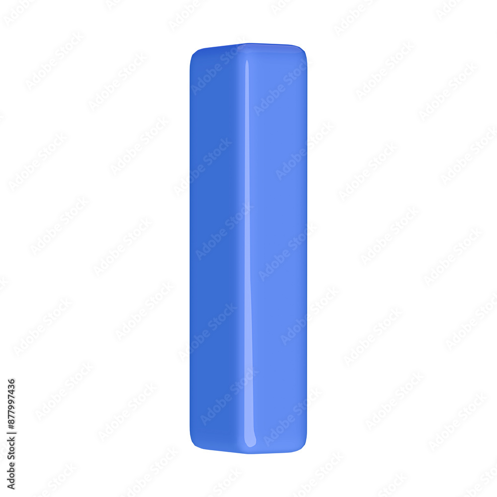Blue 3D Font Letter I Blue 3D Font Letter I