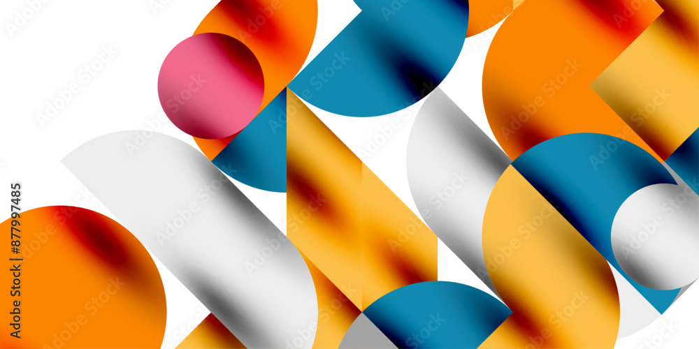 Shadow effect shiny circles and round triangles geometric modern art. Vector Illustration For Wallpaper, Banner, Background, Card, Book Illustration, landing page Shadow effect shiny circles and round triangles geometric modern art. Vector Illustration For Wallpaper, Banner, Background, Card, Book Illustration, landing page