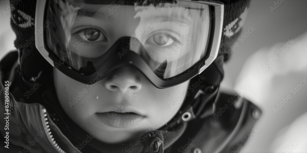 A young boy dressed in safety gear, perfect for sports or outdoor activities A young boy dressed in safety gear, perfect for sports or outdoor activities