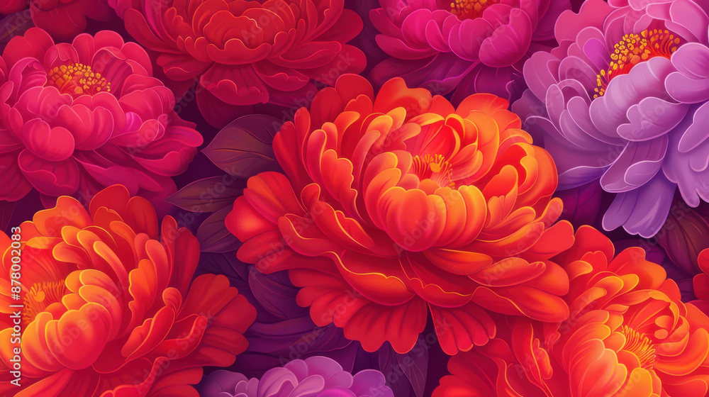 Beautiful seamless floral background with peonies and roses on a dark backdrop, perfect for various design projects. Beautiful seamless floral background with peonies and roses on a dark backdrop, perfect for various design projects.