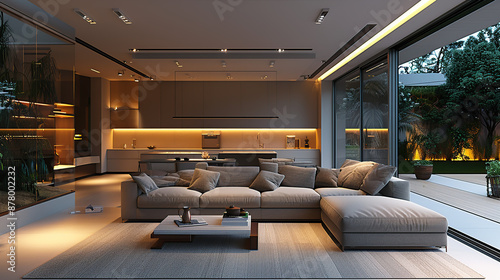 Modern architecture living room interiors © 沈军 贡