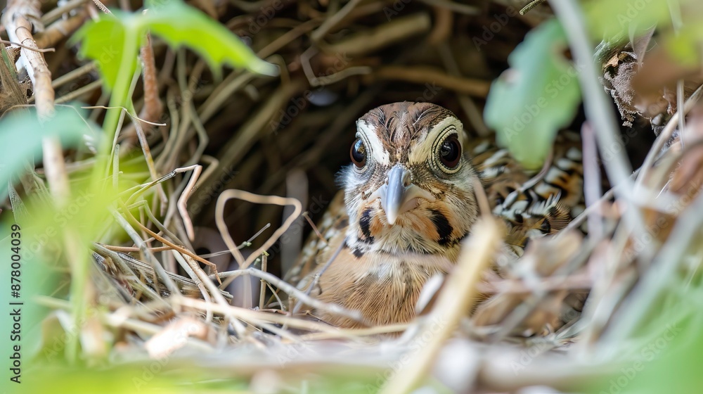 Quail in nest Quail in nest