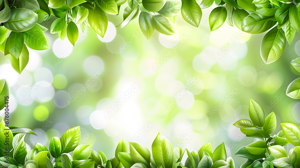 Fresh green leaves forming a natural frame with a blurred bokeh background, perfect for nature-themed designs and presentations. Fresh green leaves forming a natural frame with a blurred bokeh background, perfect for nature-themed designs and presentations.