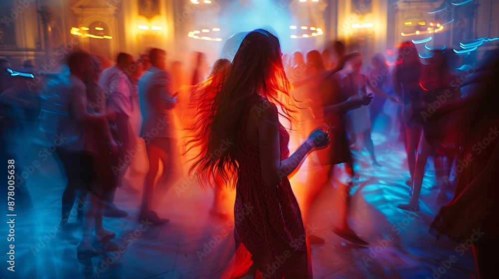 Blurred Dance Party in a Festive Atmosphere Blurred Dance Party in a Festive Atmosphere