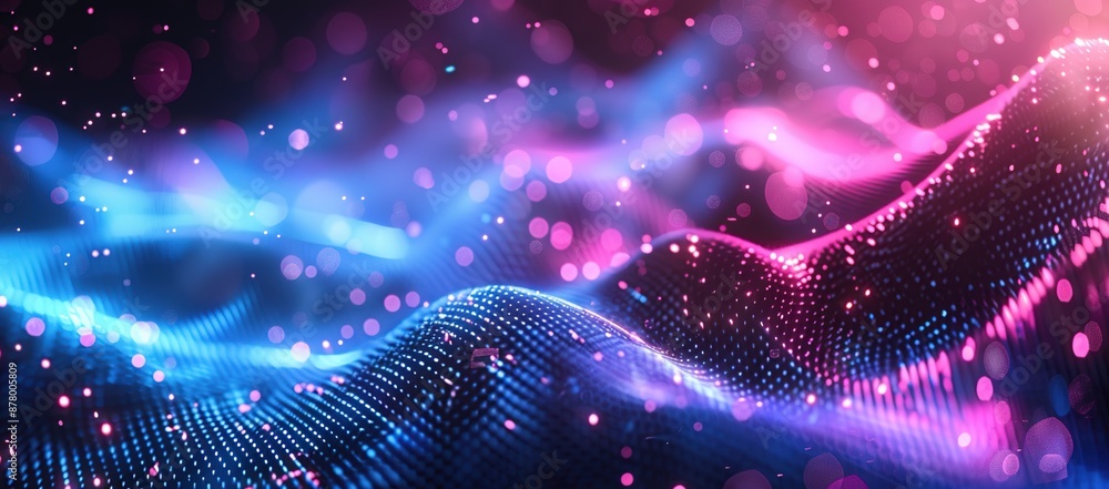 Fototapeta premium Abstract Digital Landscape with Glowing Lights