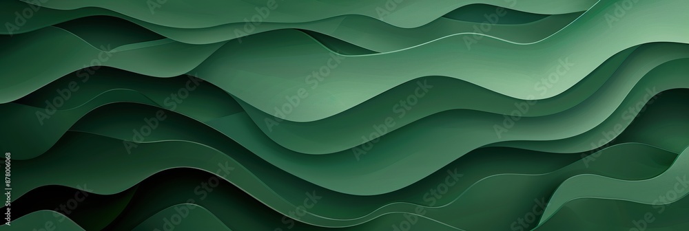 Abstract Green Paper Waves Background Abstract Green Paper Waves Background