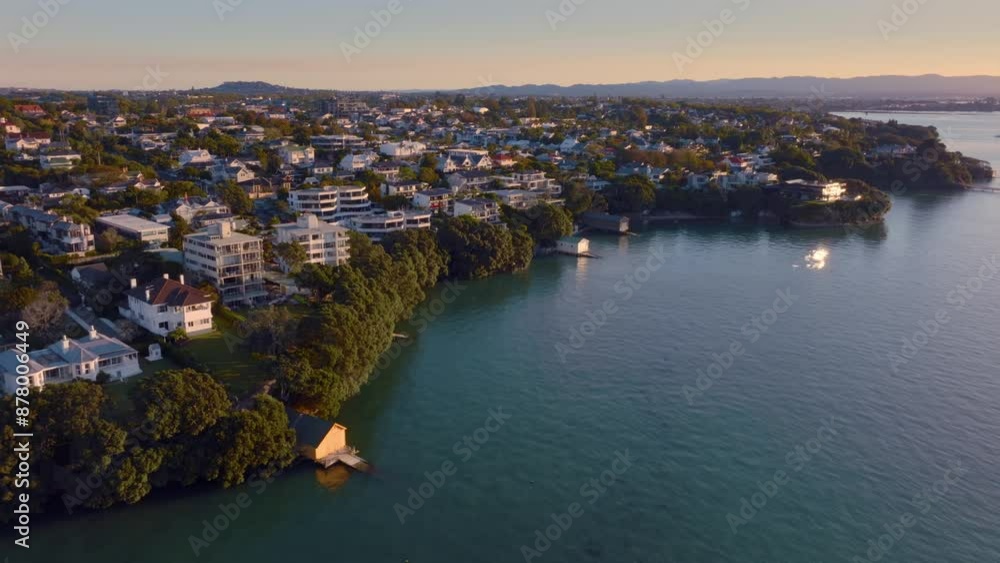 The suburbs of Herne Bay and coastline, Auckland, New Zealand. The suburbs of Herne Bay and coastline, Auckland, New Zealand.