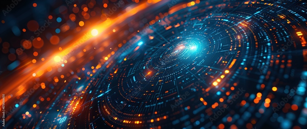 Abstract Digital Interface with Glowing Circles and Lines Abstract Digital Interface with Glowing Circles and Lines