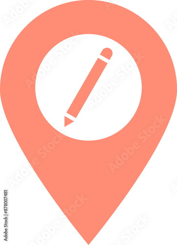 Edit location icon or symbol in orange and white color. Free Download Edit location icon or symbol in orange and white color. - GFXLoad