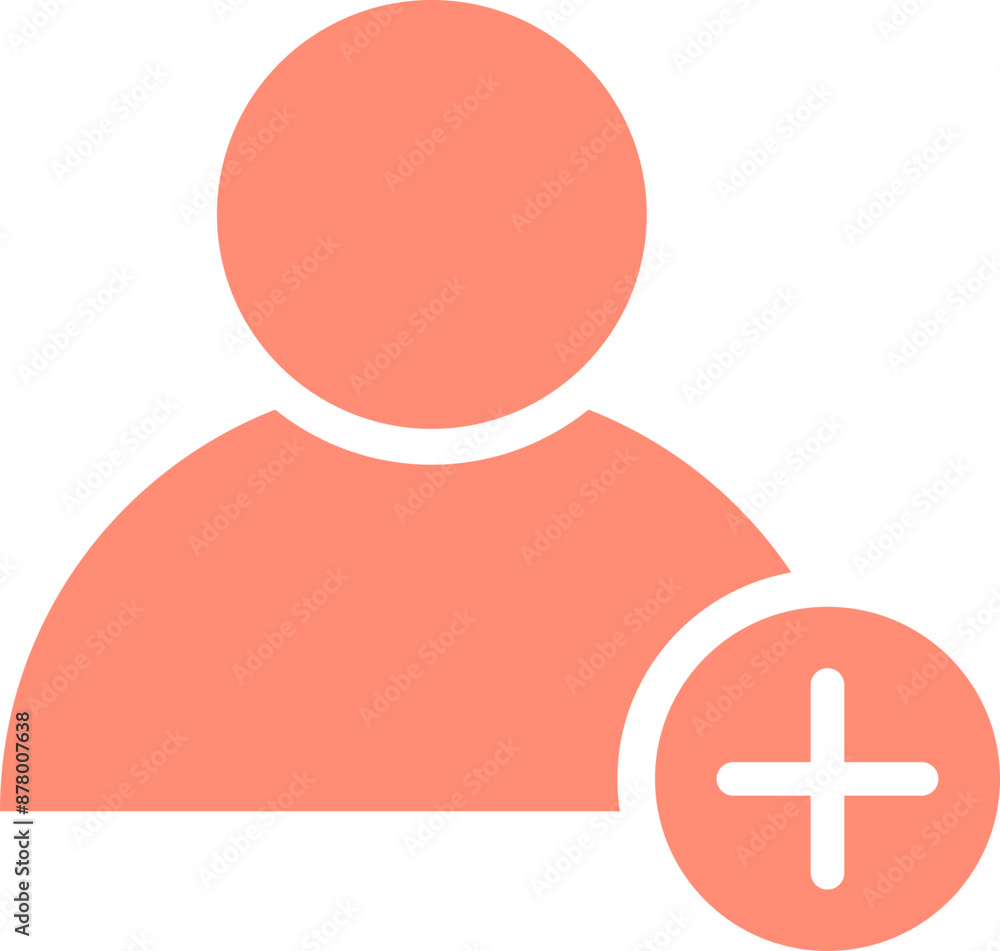Add friend or contact user icon in orange and white color. Add friend or contact user icon in orange and white color.