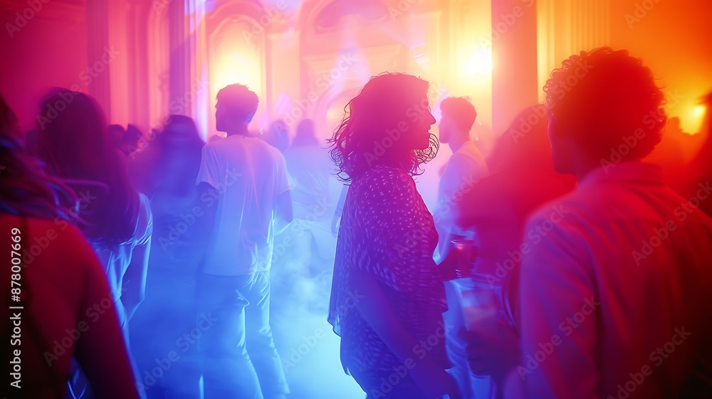 Silhouettes in a Vibrant Club Scene Silhouettes in a Vibrant Club Scene