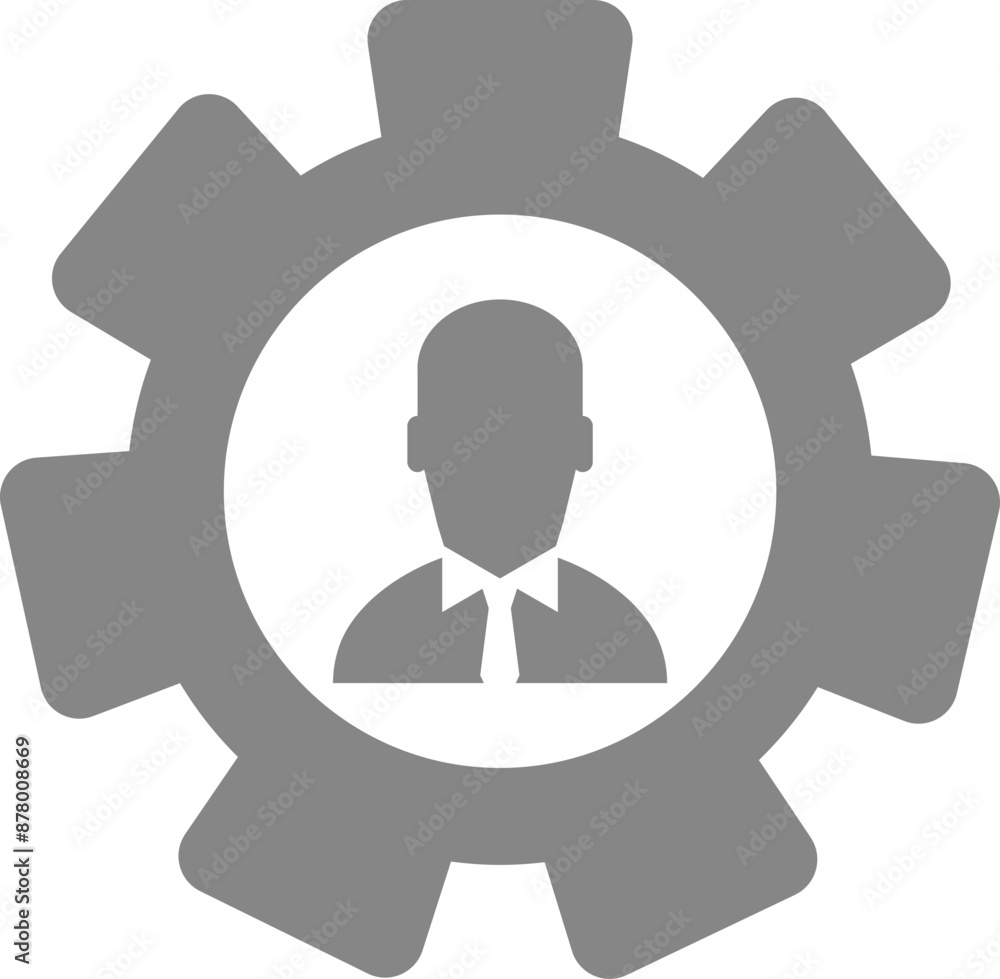 Businessman setting icon in grey and white color. Businessman setting icon in grey and white color.
