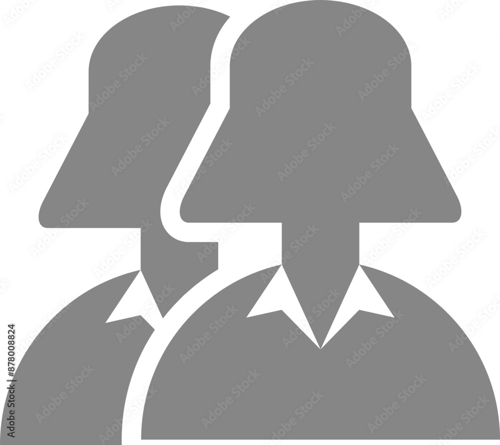 Silhouette Business women character icon in grey and white color. Silhouette Business women character icon in grey and white color.
