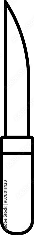 Isolated Knife Icon in Black Thin Line. Isolated Knife Icon in Black Thin Line.