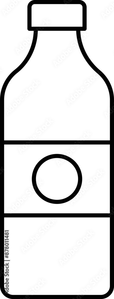 Isolated Water Bottle Icon in Linear Style. Isolated Water Bottle Icon in Linear Style.