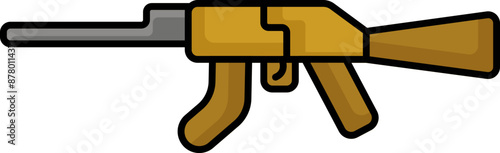 Isolated Green Rifle Icon in Flat Style.