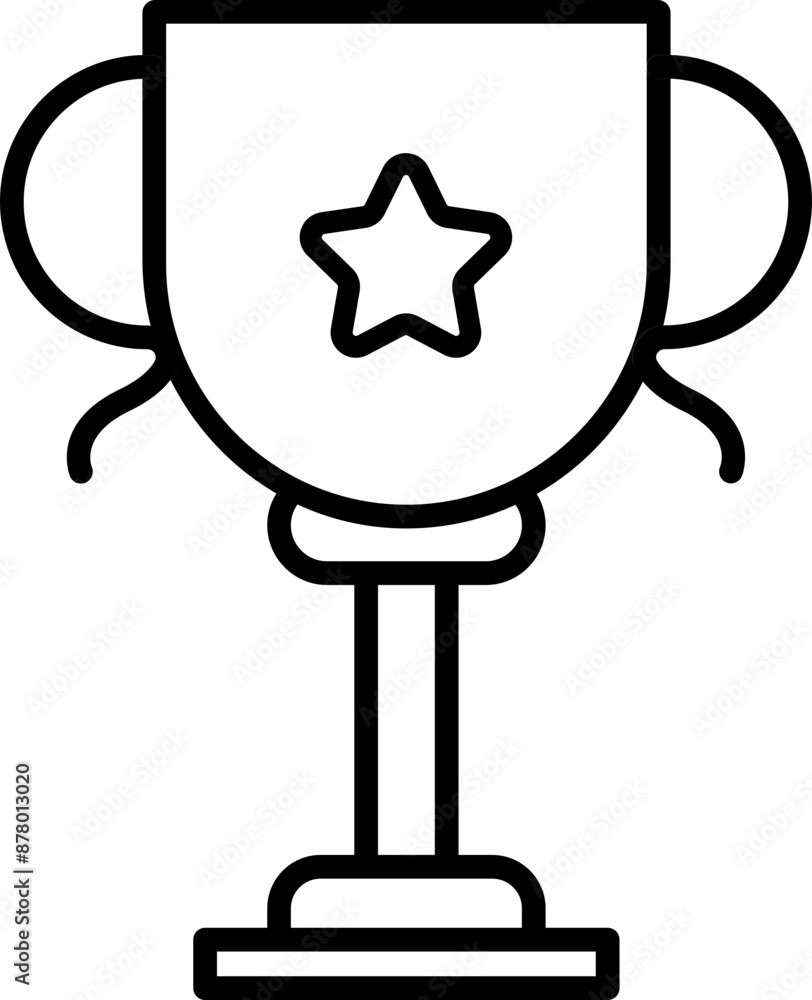 Thin Line Art Star Trophy Cup Icon. Thin Line Art Star Trophy Cup Icon.