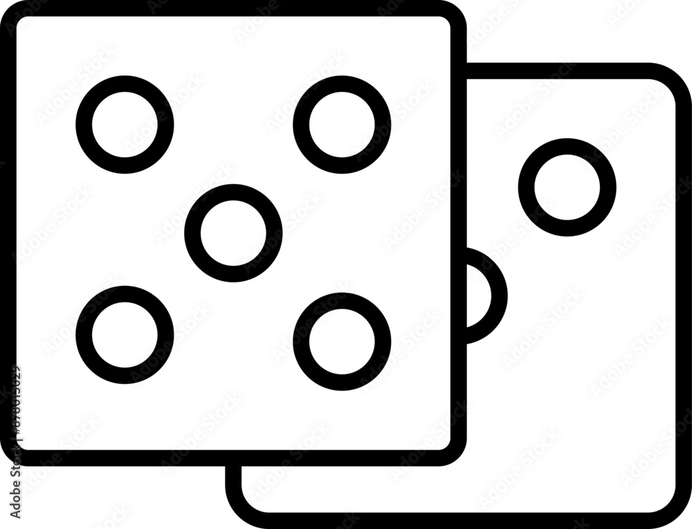 Line Art Illustration of Dice Icon. Line Art Illustration of Dice Icon.