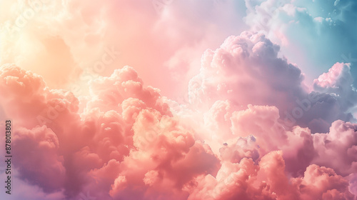 soft pastel clouds with warm hues creating a serene and dreamlike abstract visual experience © Laurent