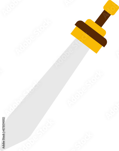 Sword Icon or Symbol in White and Yellow Color.