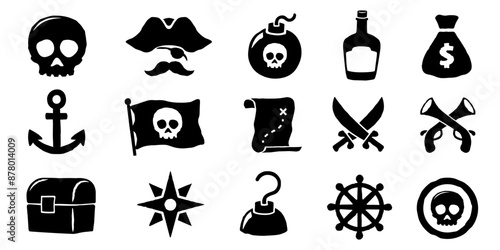 Pirate icon set. Pirate logo