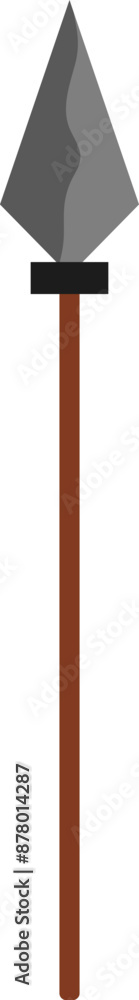 Flat Style Spear Icon in Grey and Brown Color. Flat Style Spear Icon in Grey and Brown Color.