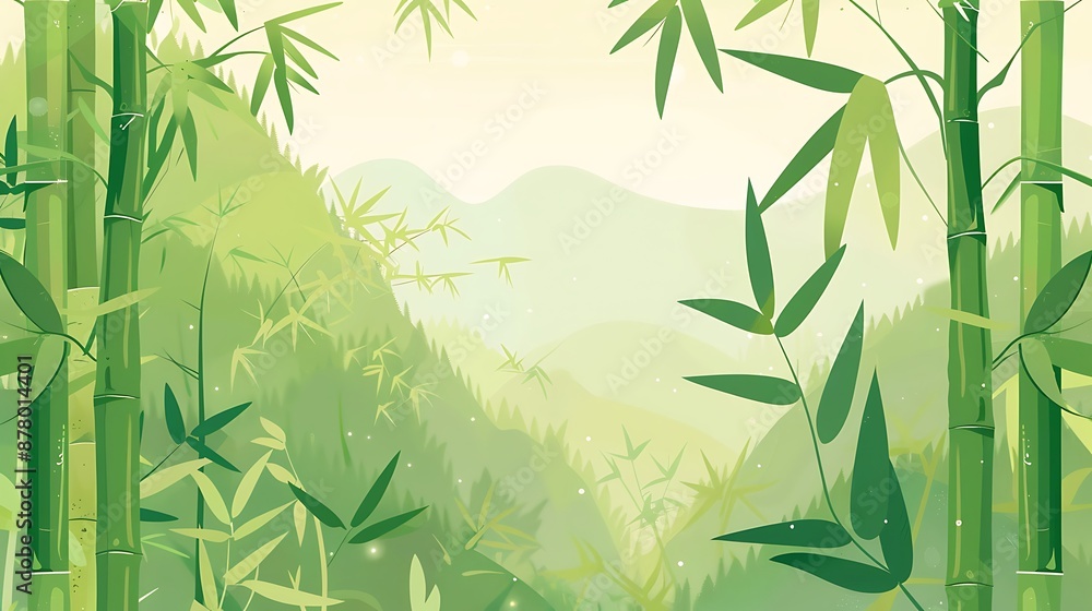 Green Bamboo Forest Landscape Green Bamboo Forest Landscape