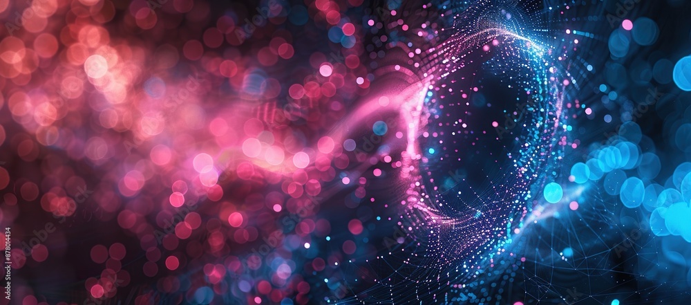 Abstract Digital Network with Pink and Blue Glow Abstract Digital Network with Pink and Blue Glow