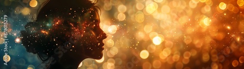 Wallpaper Mural Silhouette of a woman with a blurry, glowing background. Torontodigital.ca