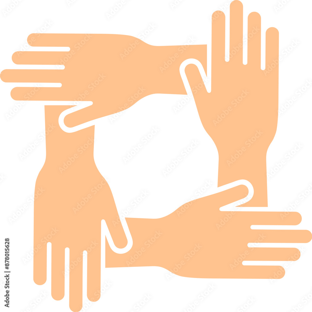 Obraz premium Together or team work icon or symbol.