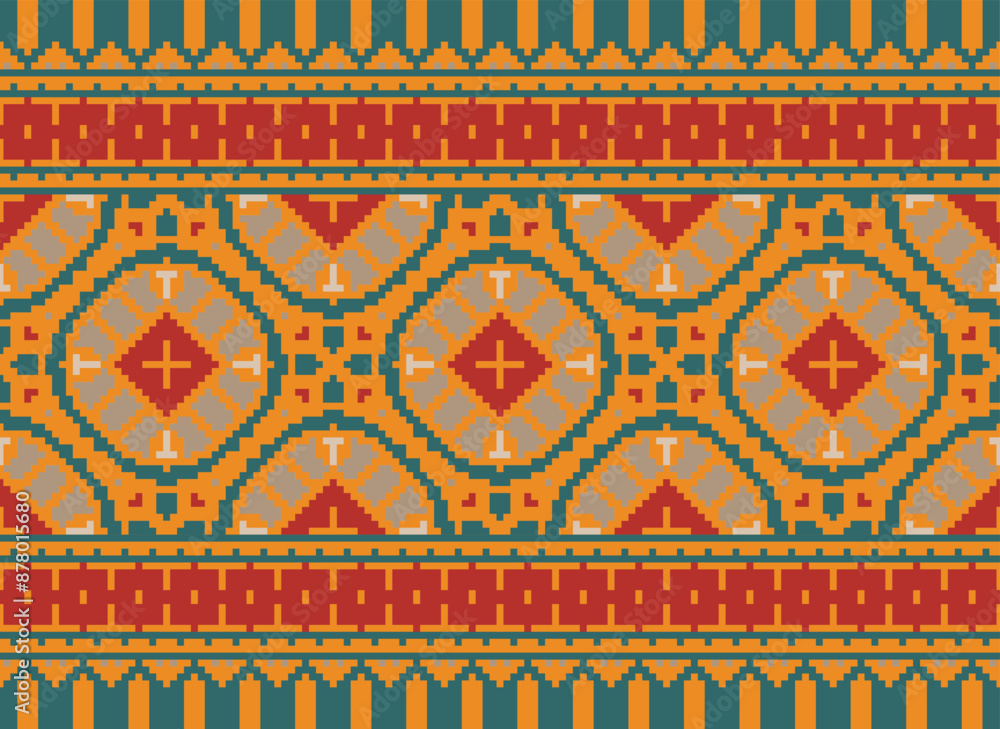 Ikat seamless ogee vector pattern. Aztec tribal abstract modern textile print. Damask style background with stripes and chevron. Ethnic watercolor fabric. Boho Ikat seamless ogee vector pattern. Aztec tribal abstract modern textile print. Damask style background with stripes and chevron. Ethnic watercolor fabric. Boho