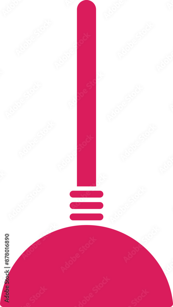 Isolated Pink Plunger Icon in Flat Style. Isolated Pink Plunger Icon in Flat Style.