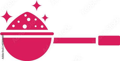 Isolated Pink Spoon Icon in Flat Style.