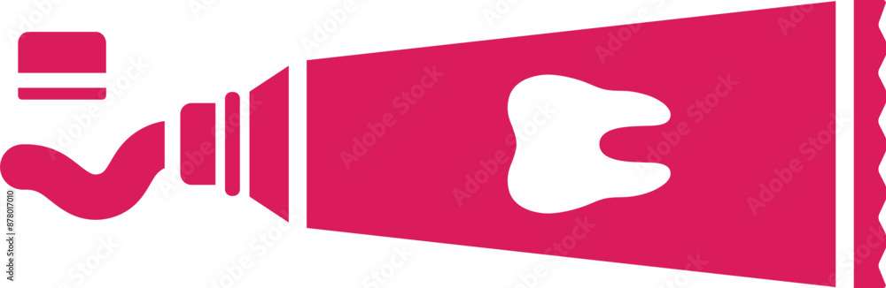 Isolated Toothpaste icon or symbol in pink and white color. Isolated Toothpaste icon or symbol in pink and white color.