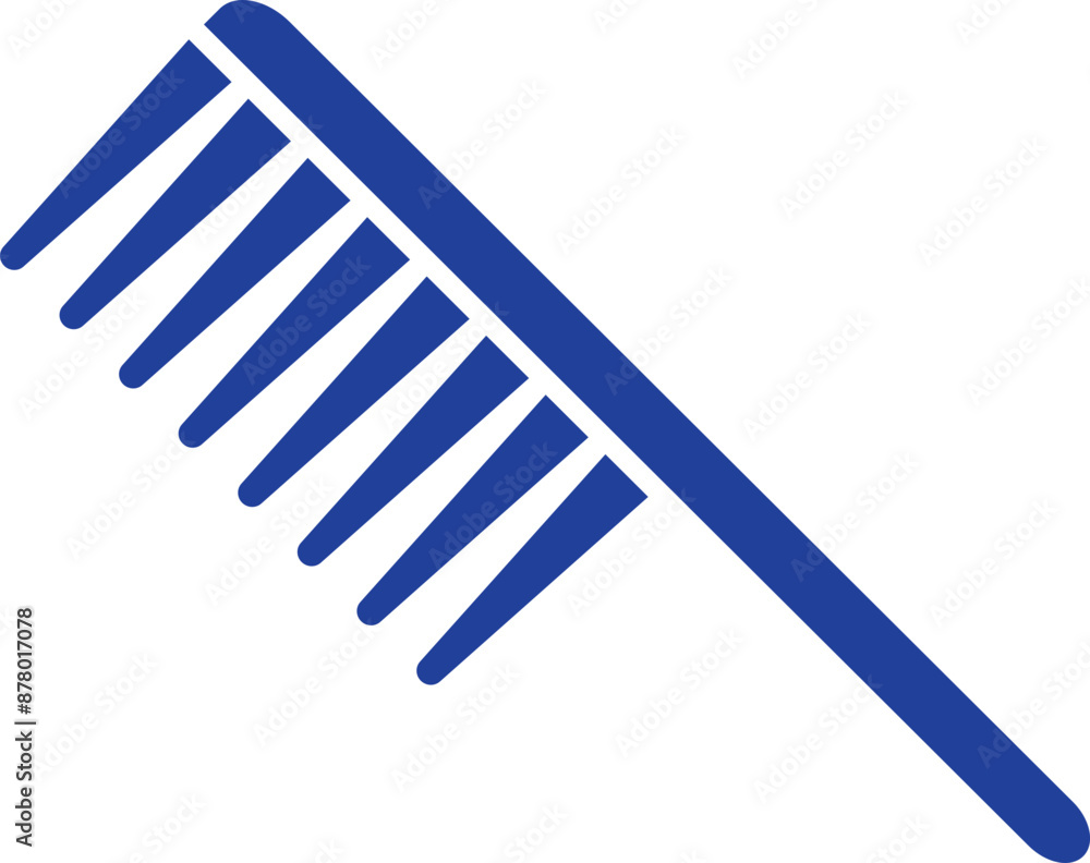 Isolated Blue Comb Icon or Symbol. Isolated Blue Comb Icon or Symbol.
