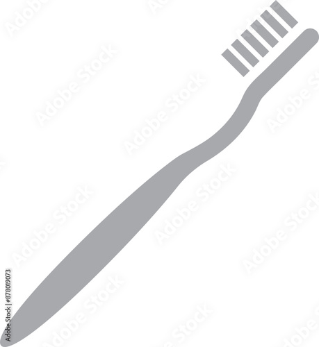 Illustration of toothbrush icon in grey color.