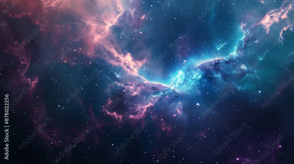 Obraz premium Colorful Cosmic Nebula in Outer Space