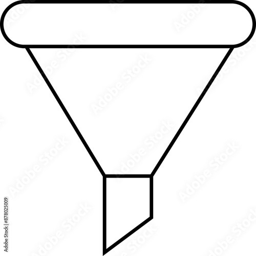 Filter or Funnel icon in Black Outline.