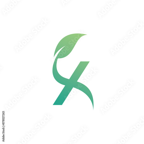 Letter X Leaf Logo Vector. X Icon Leaf