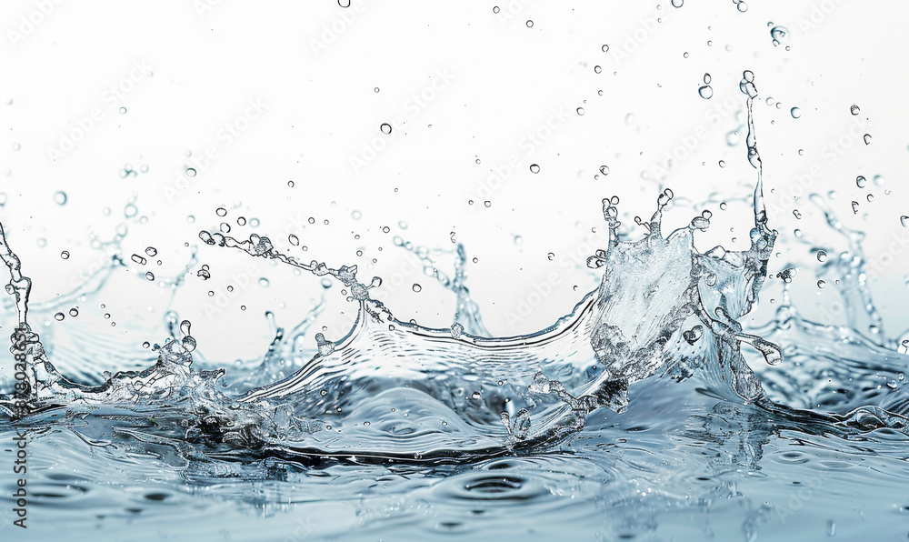 Dynamic Splash of Water on White Background Capturing Motion and Energy in Nature Concept Art Dynamic Splash of Water on White Background Capturing Motion and Energy in Nature Concept Art