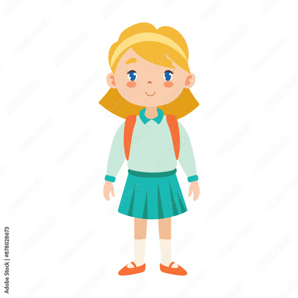 School girl character cartoon design. Back to school School girl character cartoon design. Back to school