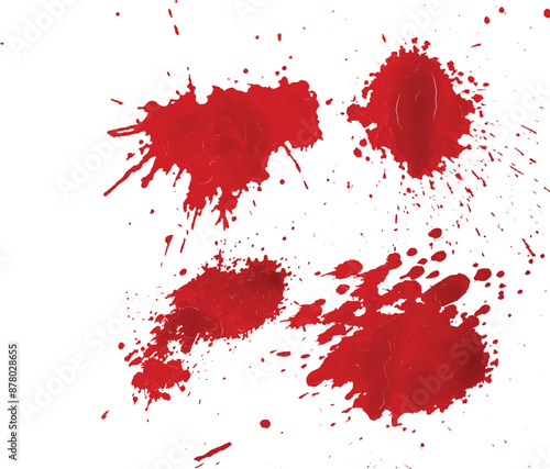 A vector of blood splatter or splash or drip or spray for Halloween, crime, murder, and horror motive.