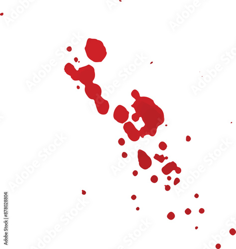 A vector of blood splatter or splash or drip or spray for Halloween, crime, murder, and horror motive.