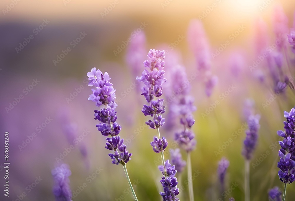 Fototapeta premium lavender flowers plant and blooming on blurred nature background