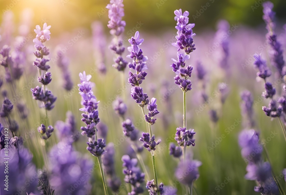 Fototapeta premium lavender flowers plant and blooming on blurred nature background